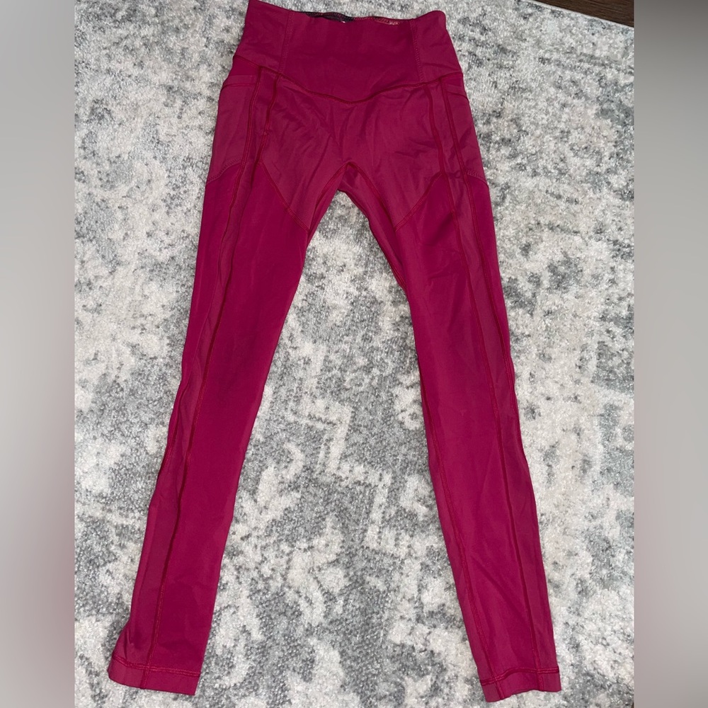 Lulu lemon pink full length leggings, size 6, 25” inseam